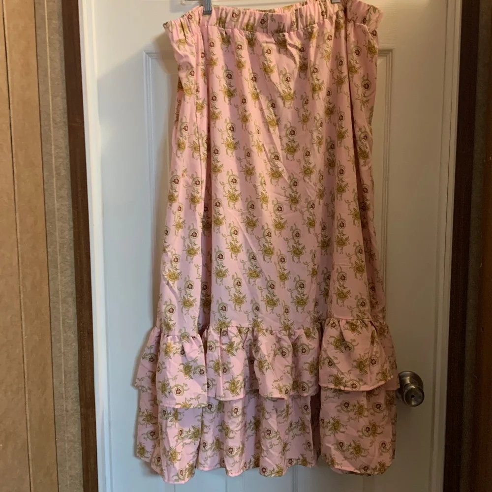 Pink Floral Ruffle Skirt - Picture 3 of 3